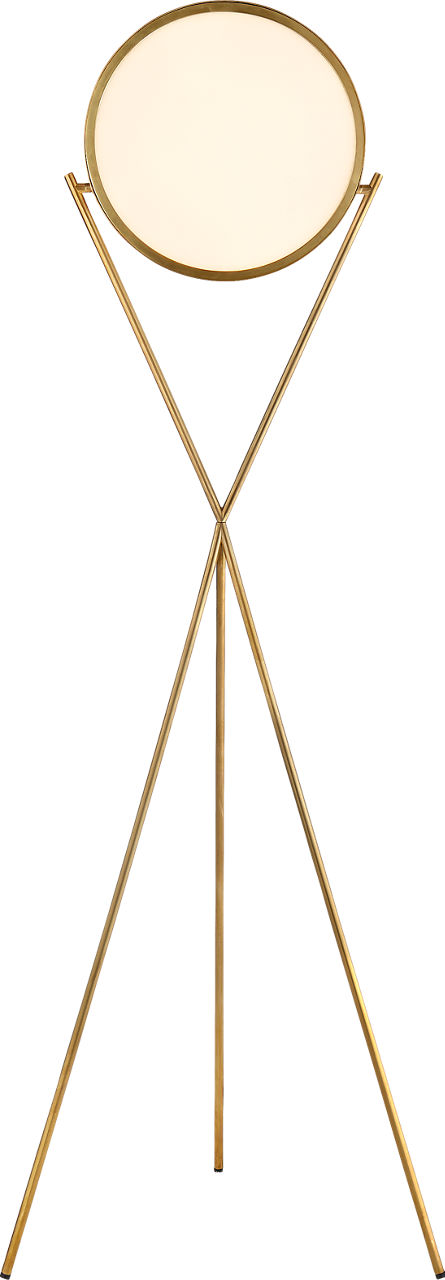 Dot Stance 13" Rotating Floor Lamp in Natural Brass