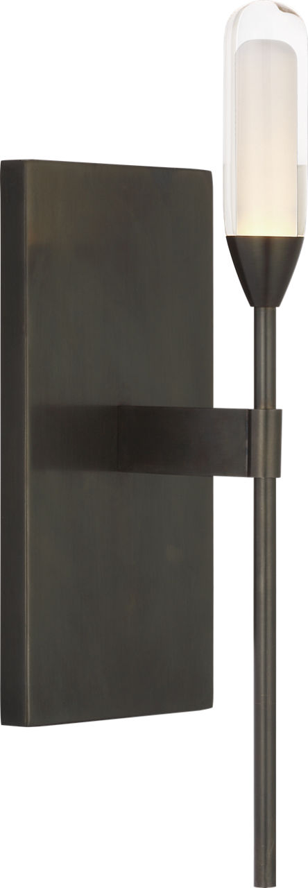 Overture Medium Sconce in Bronze with Clear Glass