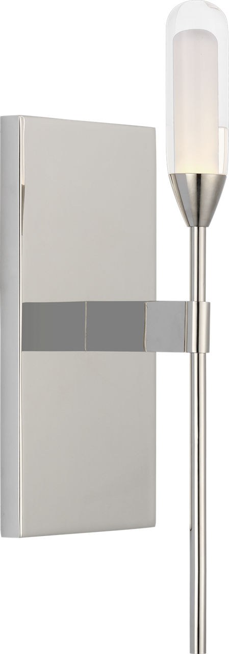 Overture Medium Sconce in Polished Nickel with Clear Glass