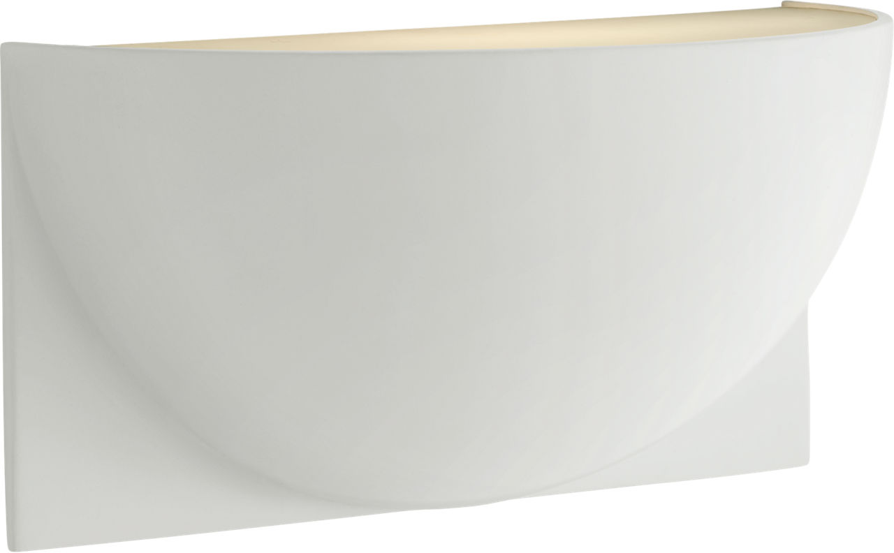 Quarter Sphere Small Up Light in White with Frosted Glass