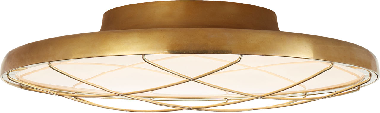 Dot 13" Caged Flush Mount in Natural Brass