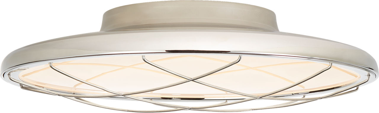 Dot 13" Caged Flush Mount in Polished Nickel