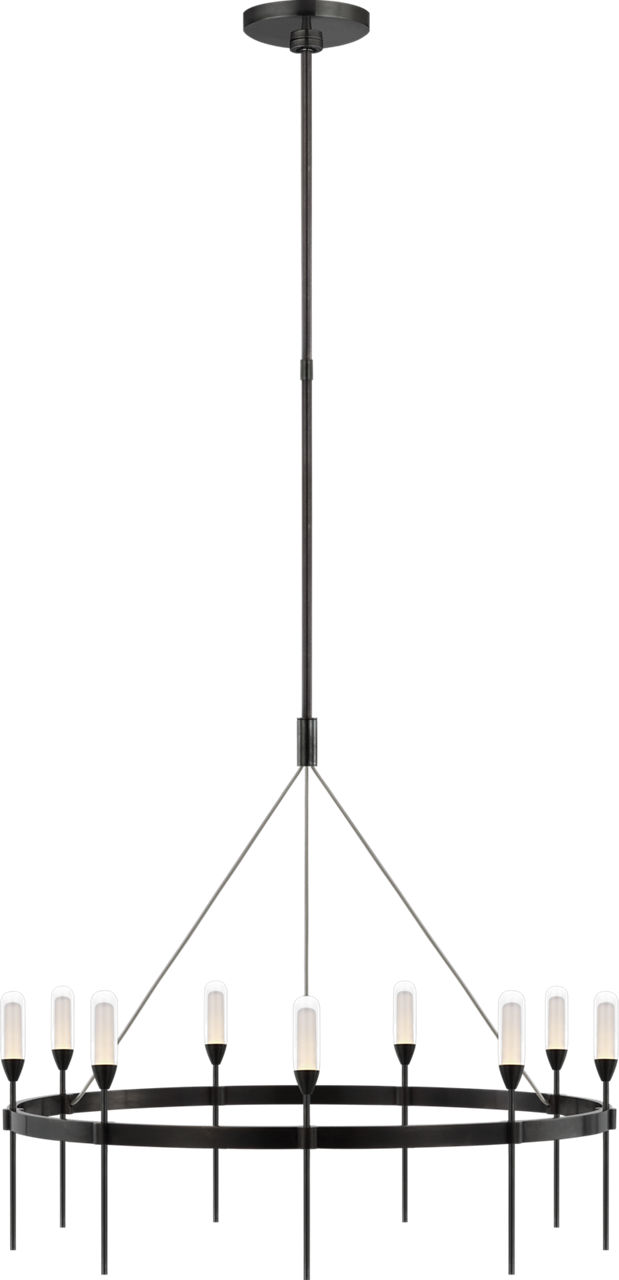 Overture Medium Ring Chandelier in Bronze with Clear Glass