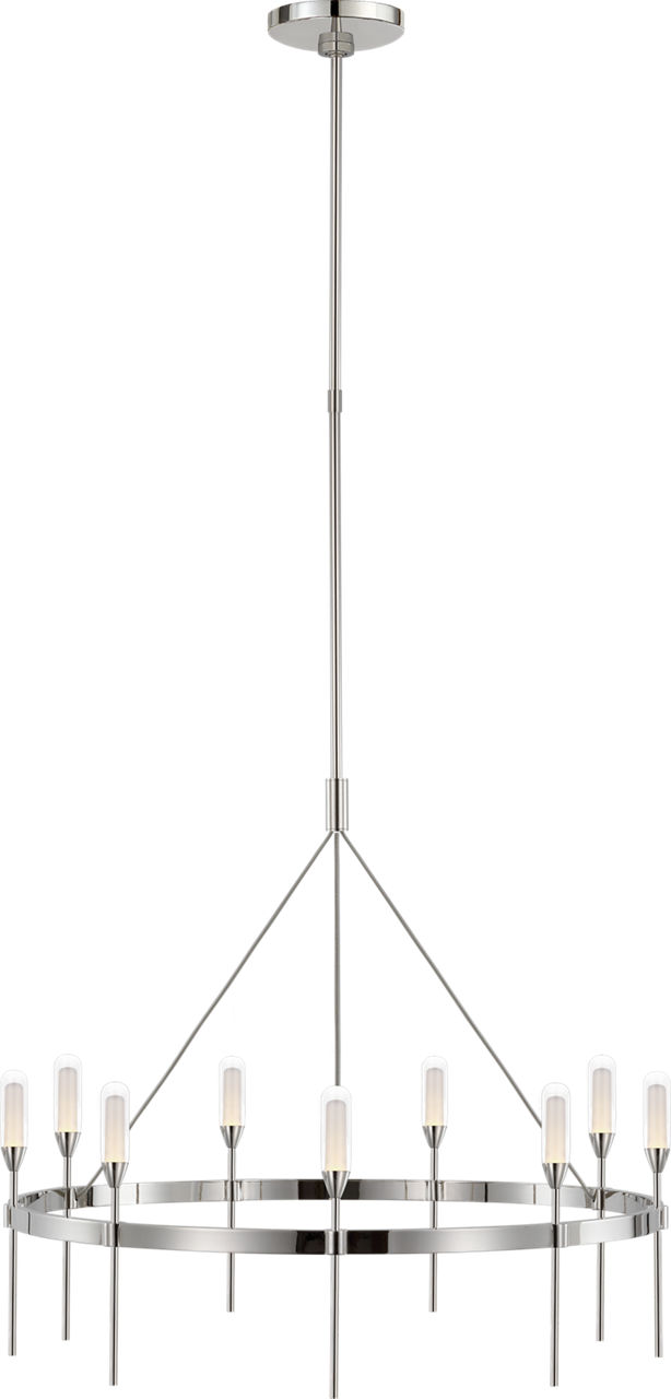 Overture Medium Ring Chandelier in Polished Nickel with Clear Glass