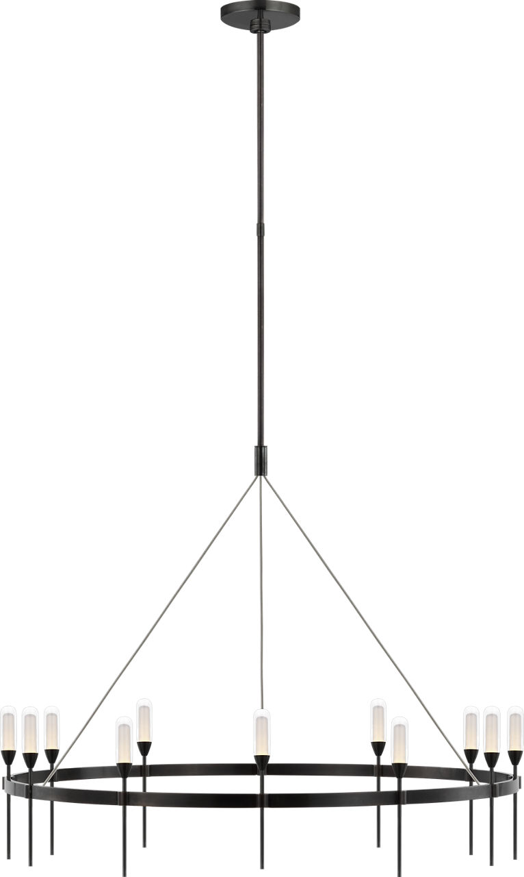 Overture XL Ring Chandelier in Bronze with Clear Glass