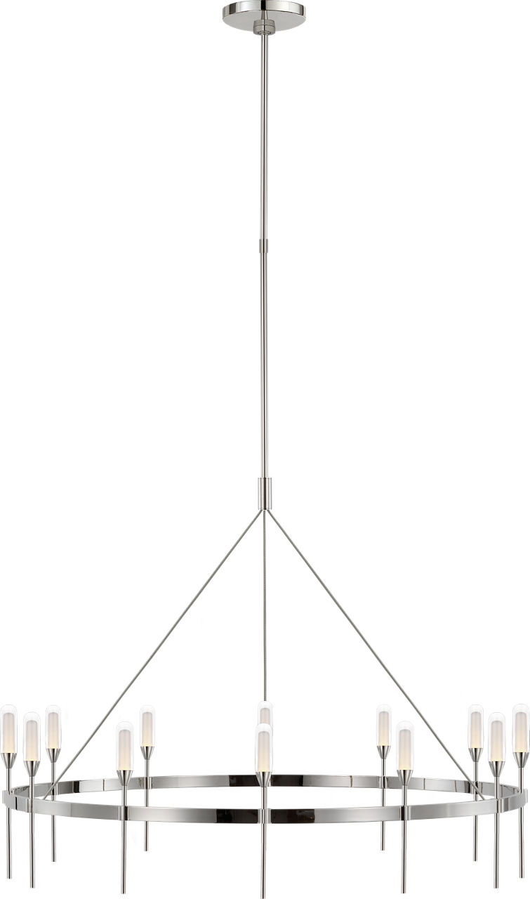 Overture XL Ring Chandelier in Polished Nickel with Clear Glass