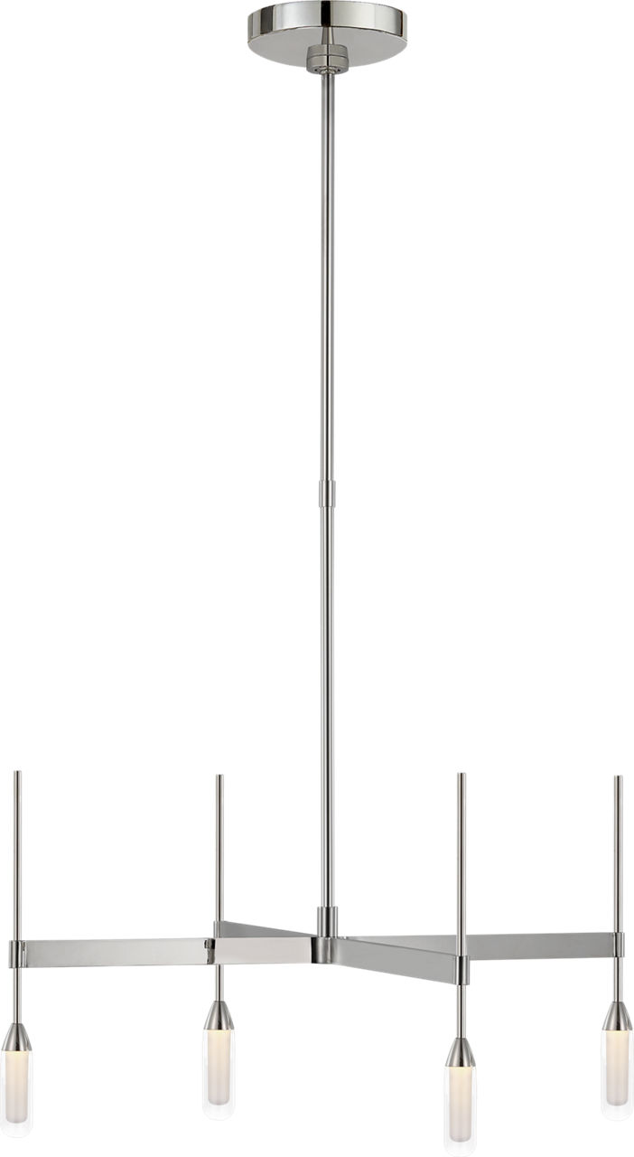 Overture Medium Downlight Chandelier in Polished Nickel with Clear Glass