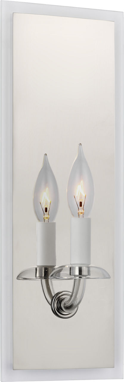 Brigitte Medium Reflector Sconce in Polished Nickel and Clear Glass