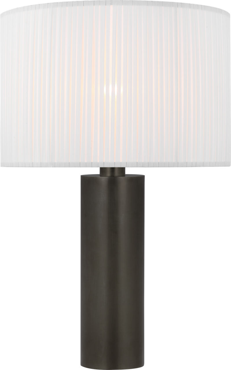 Sylvie Medium Table Lamp in Bronze with Silk Pleat Shade