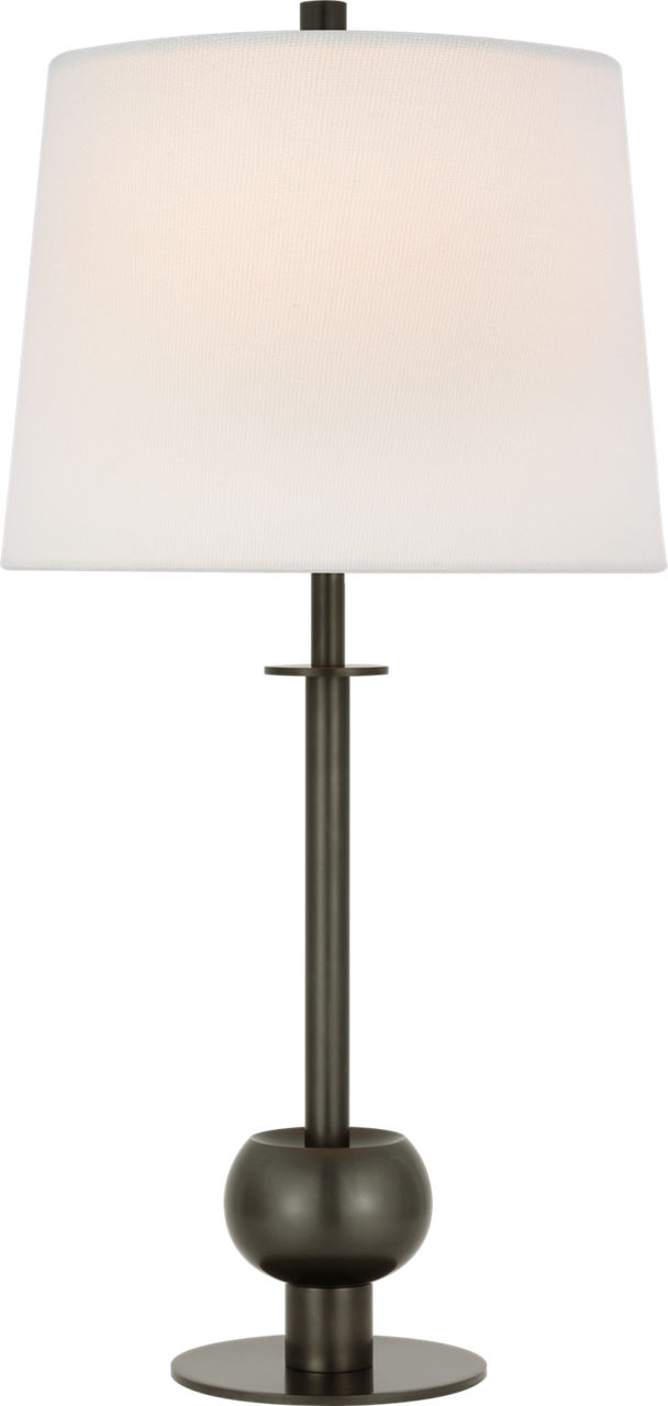 Comtesse Medium Table Lamp in Bronze with Linen Shade