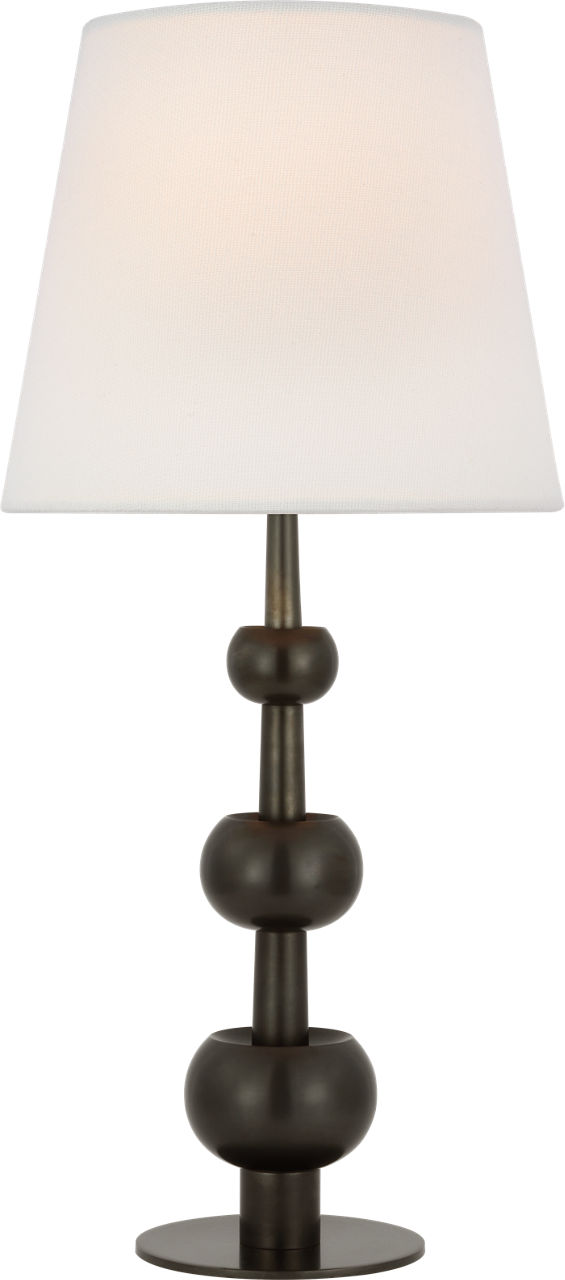 Comtesse Medium Triple Table Lamp in Bronze with Linen Shade