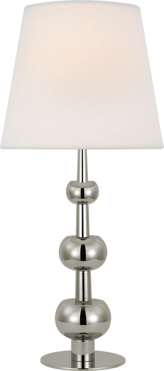 Comtesse Medium Triple Table Lamp in Polished Nickel with Linen Shade