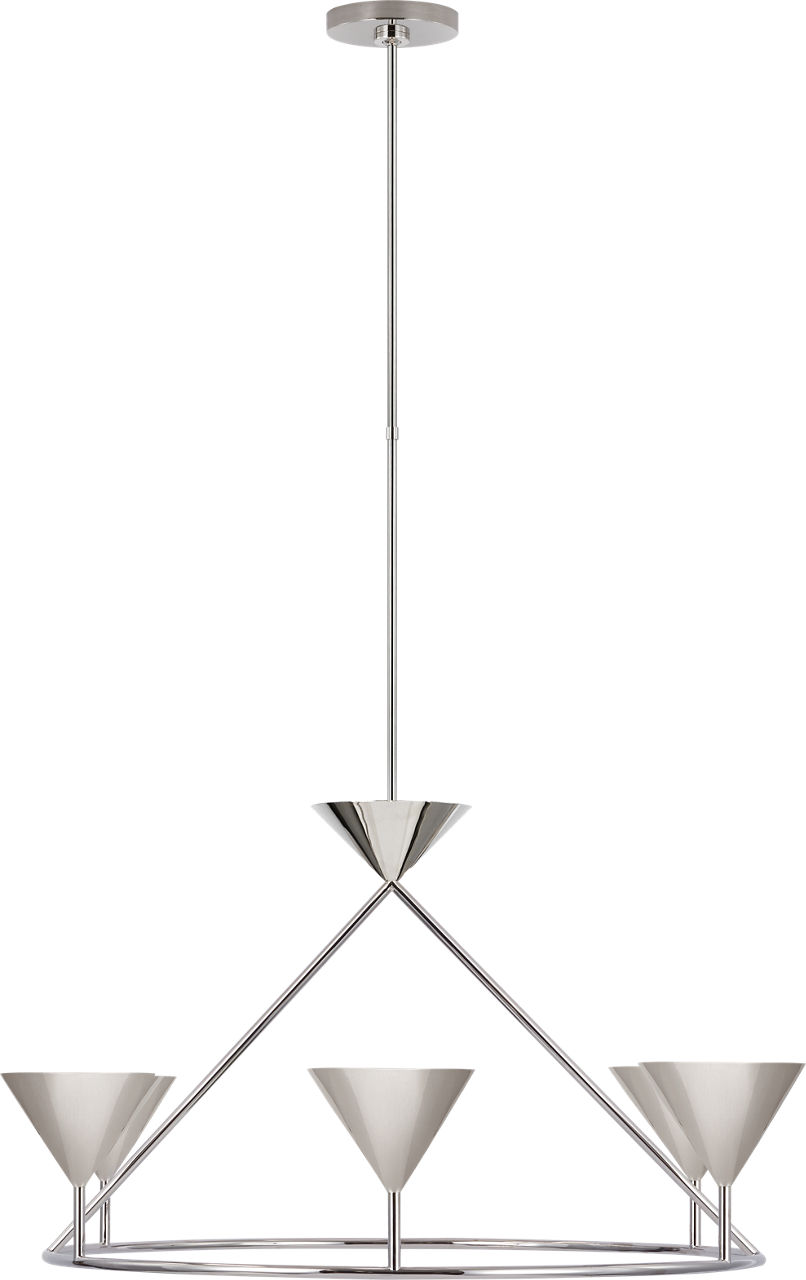 Orsay Large Ring Chandelier in Polished Nickel