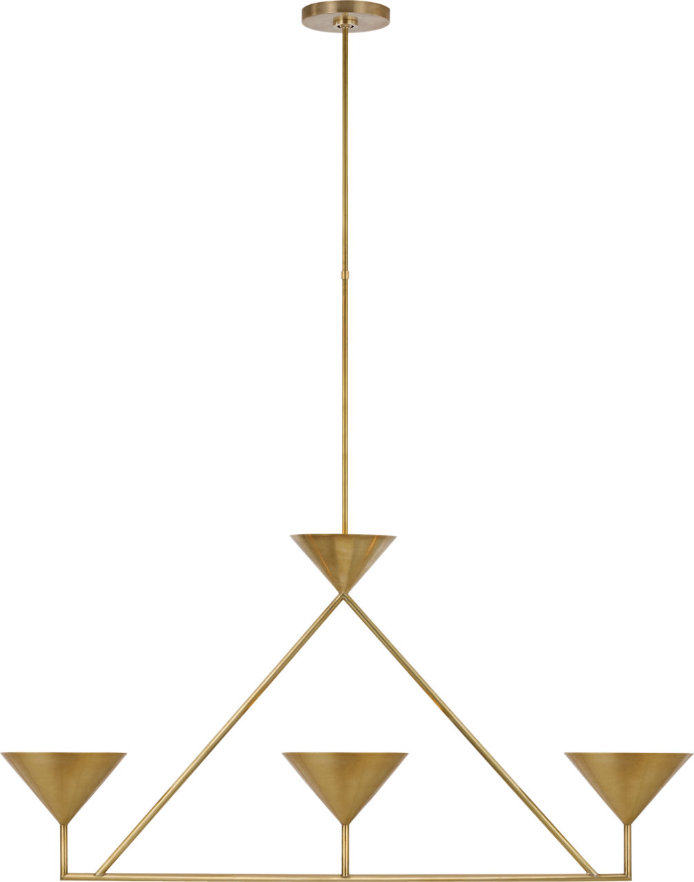 Orsay Medium 3-Light Linear Chandelier in Hand-Rubbed Antique Brass