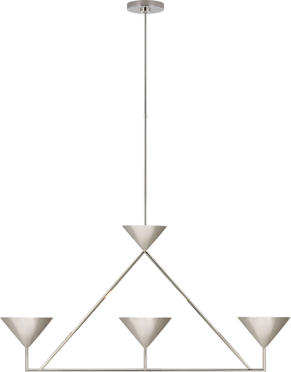 Orsay Medium 3-Light Linear Chandelier in Polished Nickel