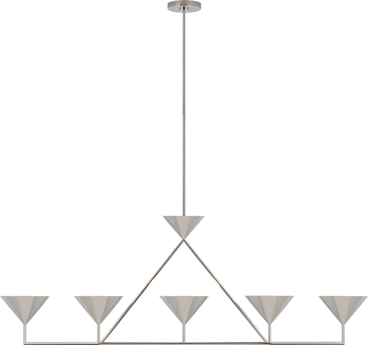 Orsay XL 5-Light Linear Chandelier in Polished Nickel