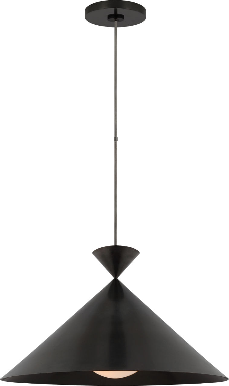 Orsay Grande Pendant in Bronze with White Glass