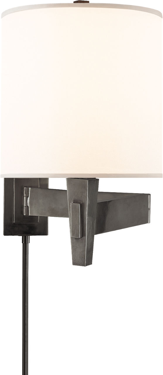 Architect's Swing Arm in Bronze with Silk Shade