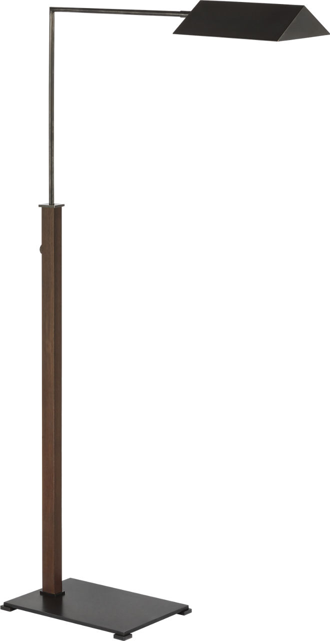 Copse Medium Pharmacy Floor Lamp in Bronze and Dark Walnut