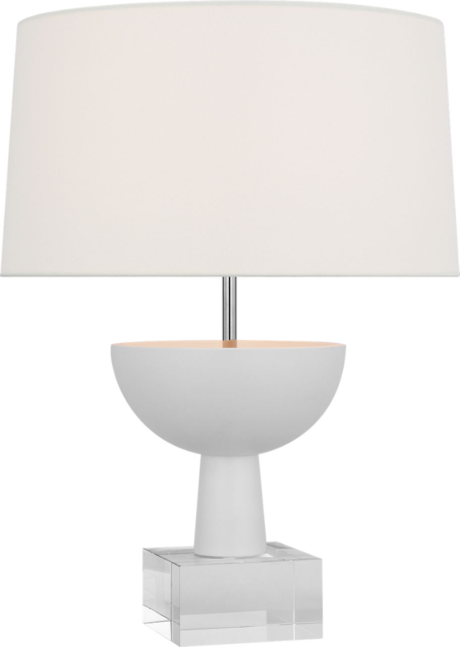 Eadan Medium Table Lamp in Plaster White with Linen Shade