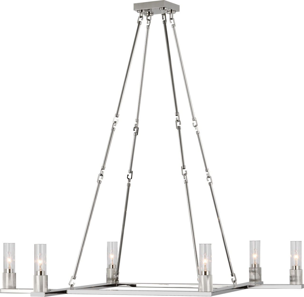 Beza Extra Large Chandelier in Polished Nickel with Clear Glass