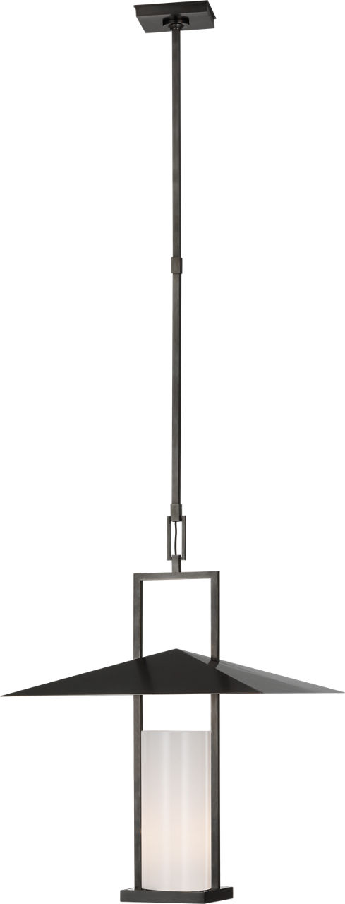 Amity 18" Lantern in Bronze and Brass with White Glass