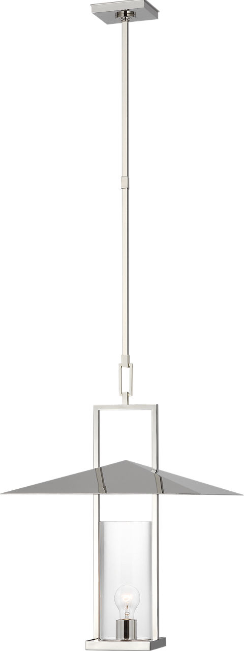 Amity 18" Lantern in Polished Nickel with Clear Glass
