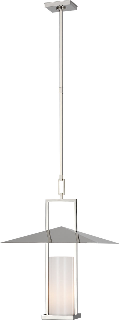 Amity 18" Lantern in Polished Nickel with White Glass