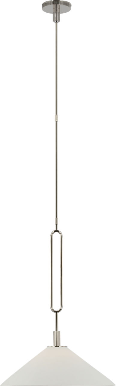 Argo 19" Pendant in Polished Nickel with Bisque Shade