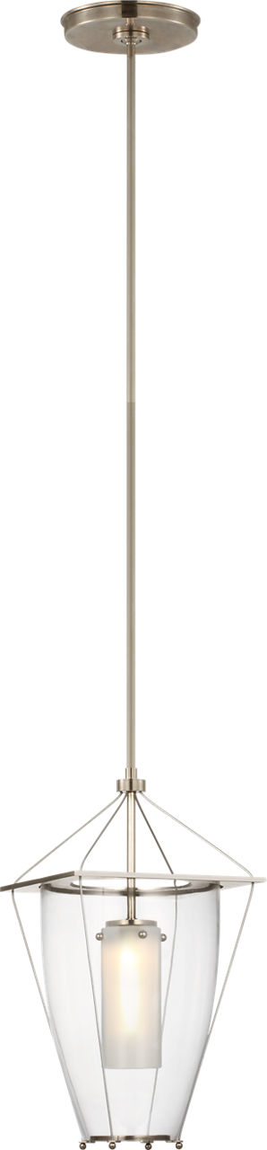 Ovalle 9" Lantern in Antique Nickel with Clear Glass