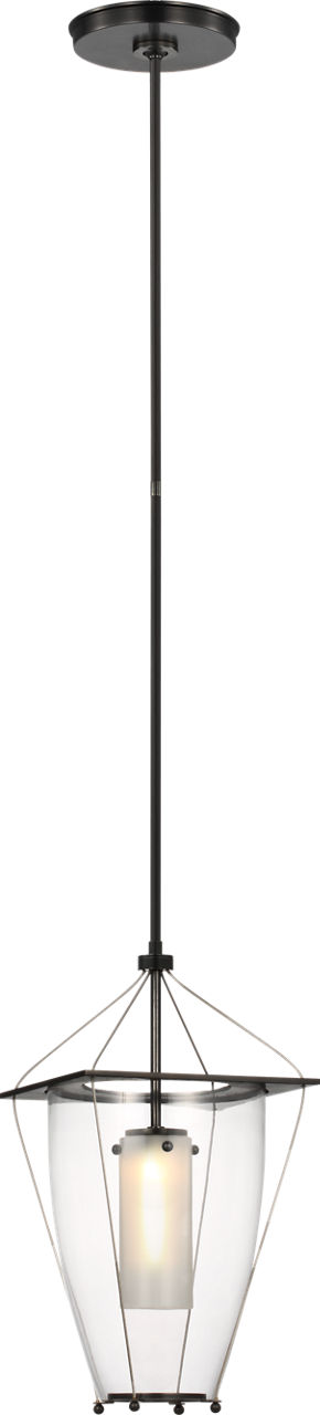 Ovalle 9" Lantern in Bronze with Clear Glass