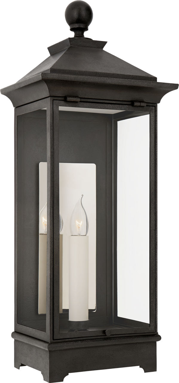 Rosedale Small 3/4 Wall Lantern in French Rust with Clear Glass