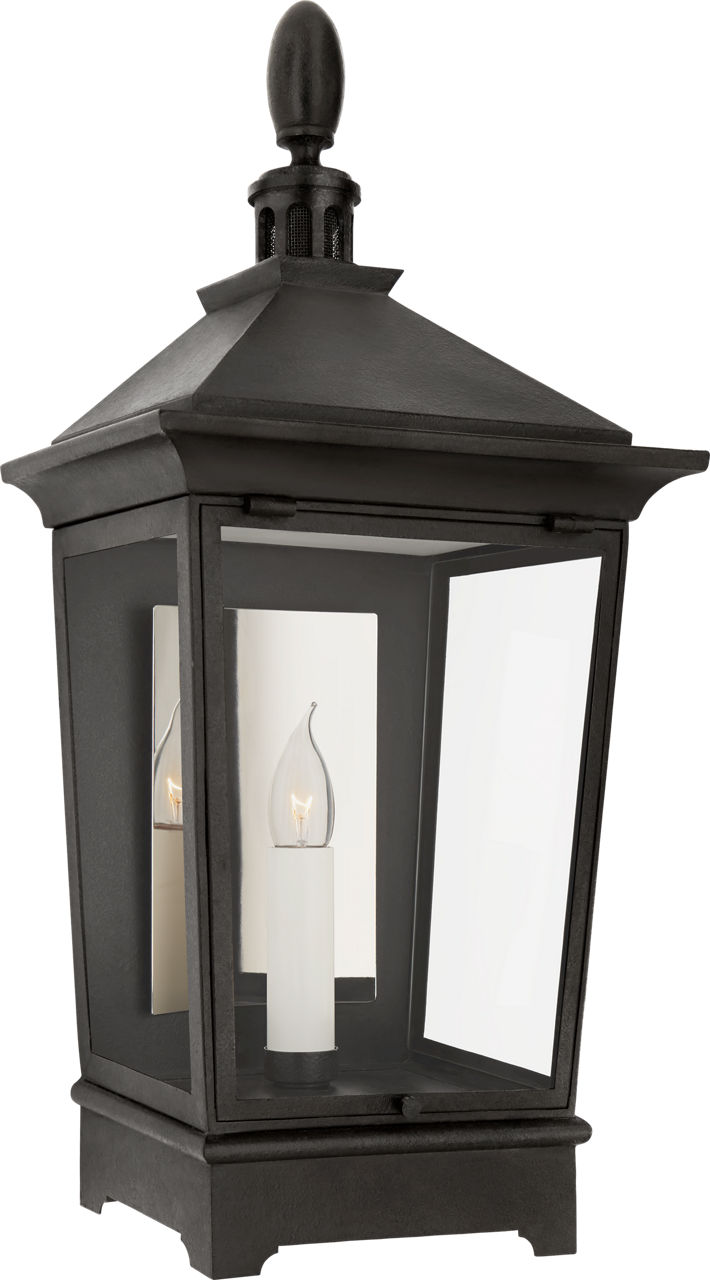 Rosedale Classic Small 3/4 Wall Lantern in French Rust with Clear Glass