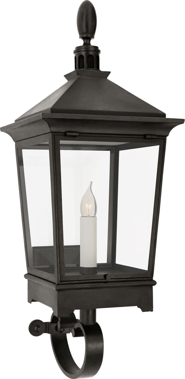 Rosedale Classic Small Bracketed Wall Lantern in French Rust with Clear Glass