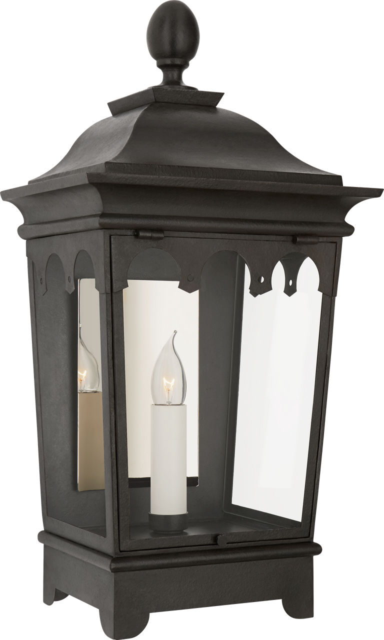 Rosedale Grand Small 3/4 Wall Lantern in French Rust with Clear Glass