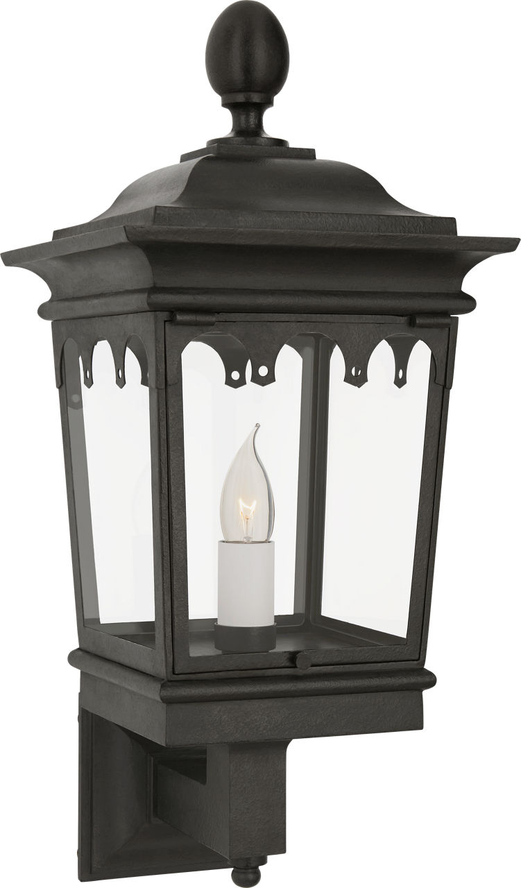 Rosedale Grand Petite Bracketed Wall Lantern in French Rust with Clear Glass