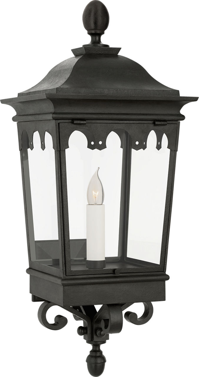 Rosedale Grand Small Bracketed Wall Lantern in French Rust with Clear Glass