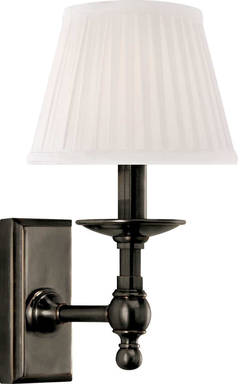 Payson Sconce in Bronze with Silk Shade