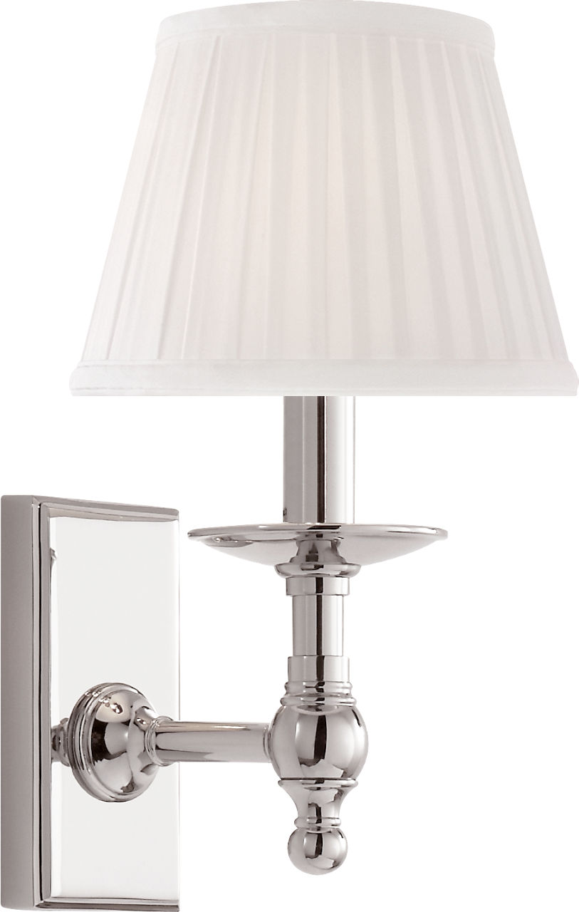 Payson Sconce in Polished Nickel with Silk Shade