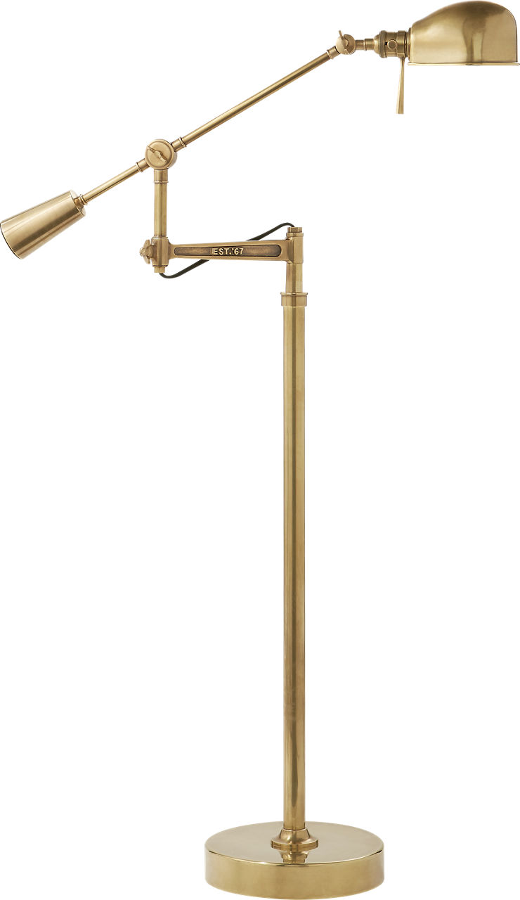 RL '67 Boom Arm Floor Lamp in Natural Brass