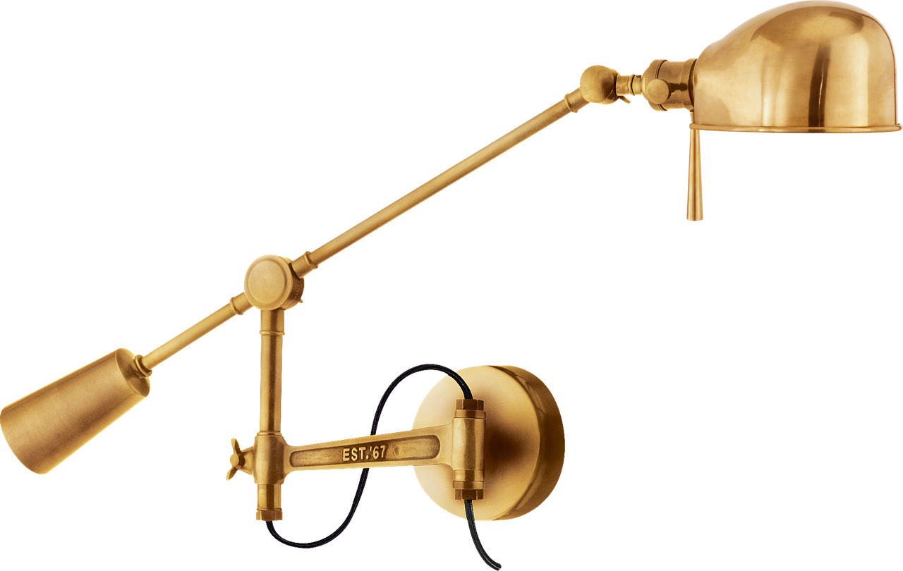 RL '67 Boom Arm Wall Lamp in Natural Brass