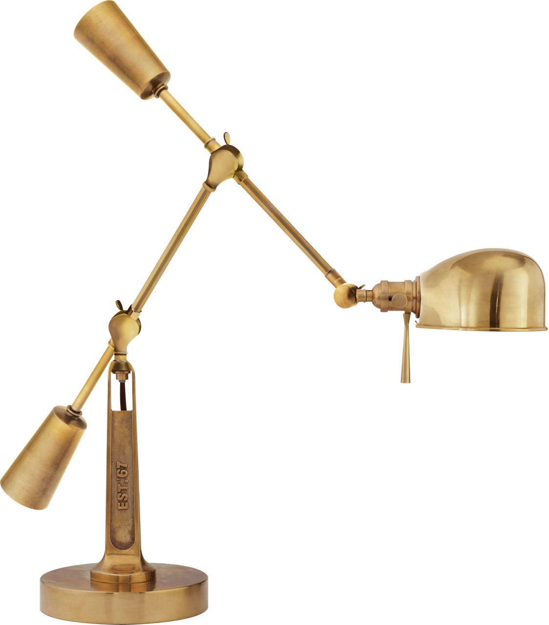 RL '67 Boom Arm Desk Lamp in Natural Brass