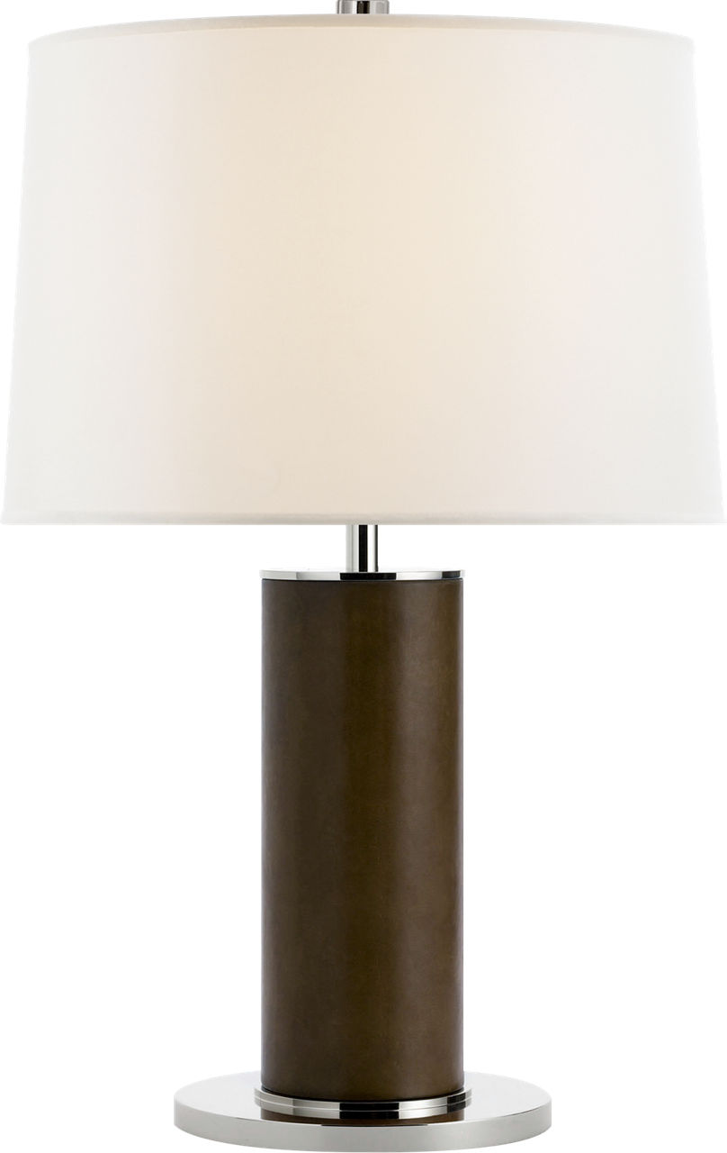 Beckford Table Lamp in Chocolate with Linen Shade