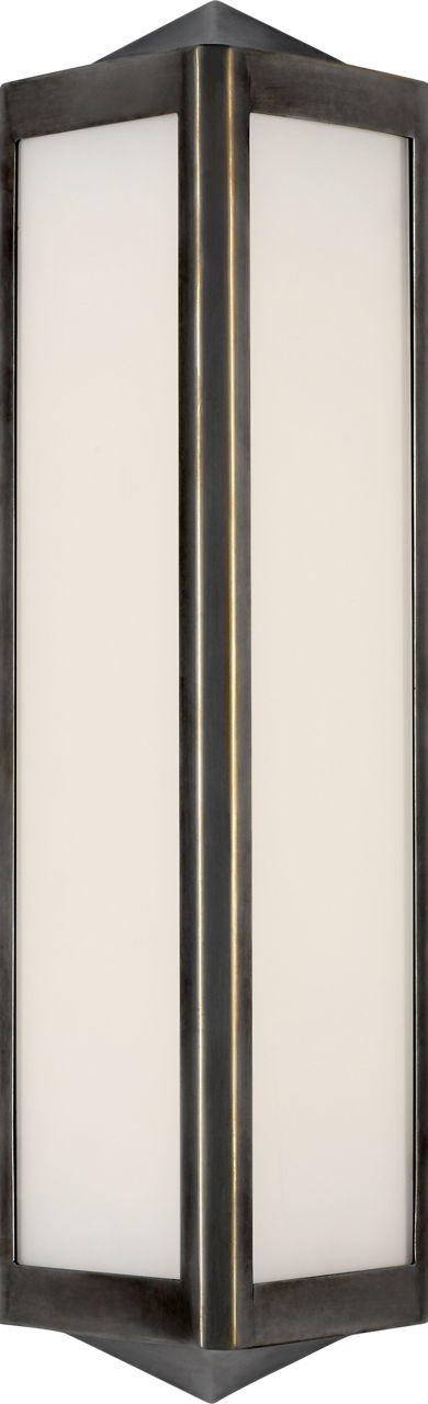 Geneva Small Sconce in Bronze with White Glass