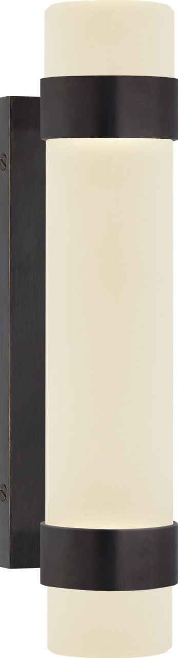 Barton Small Bath Sconce in Bronze with Etched Crystal