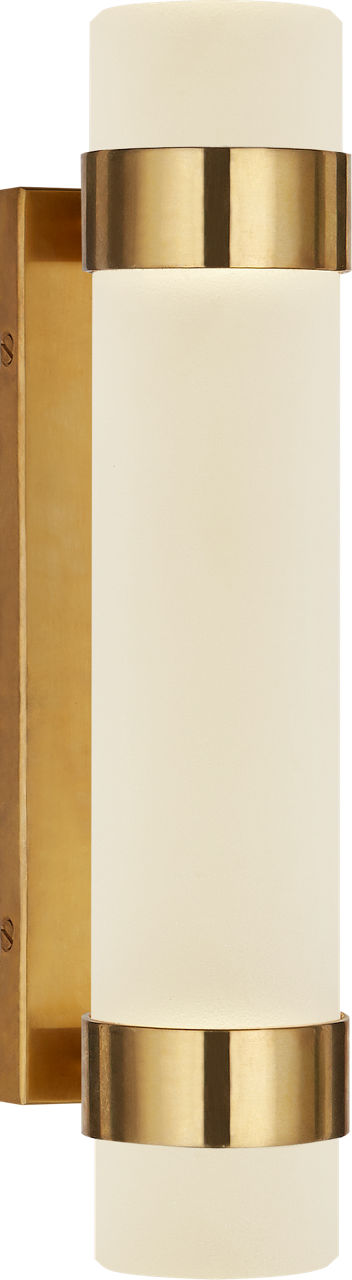 Barton Small Bath Sconce in Natural Brass with Etched Crystal