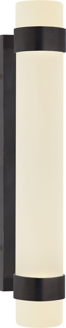 Barton Medium Bath Sconce in Bronze with Etched Crystal