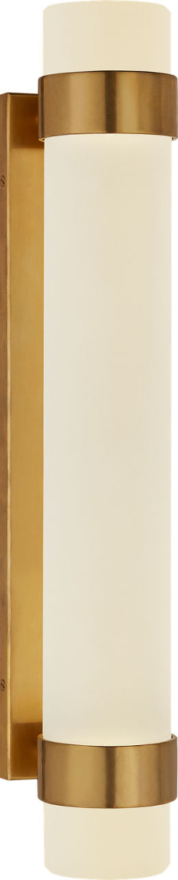 Barton Medium Bath Sconce in Natural Brass with Etched Crystal