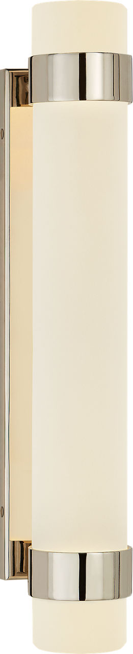 Barton Medium Bath Sconce in Polished Nickel with Etched Crystal