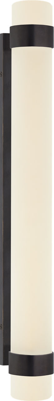 Barton Large Bath Sconce in Bronze with Etched Crystal